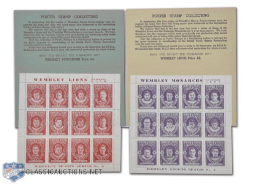 Scarce 1938 Wembley Lions & Wembley Monarchs Complete Stamp Sets