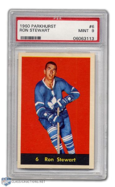 1960-61 Parkhurst #6 - Ron Stewart PSA 9 - None Graded Higher