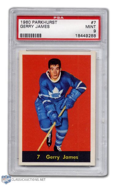 1960-61 Parkhurst #7 - Gerry James PSA 9