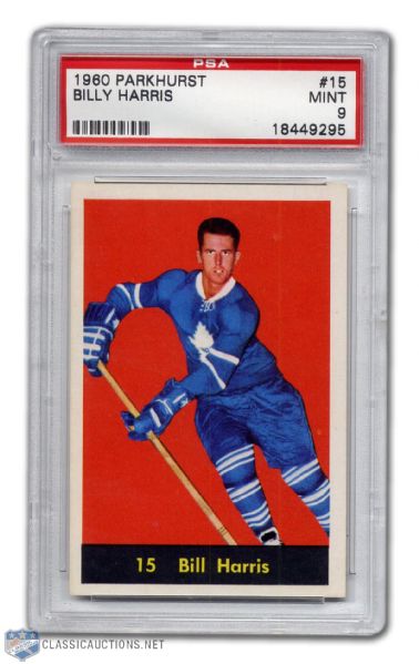 1960-61 Parkhurst #15 - Billy Harris PSA 9 - None Graded Higher