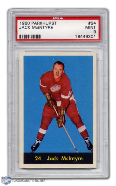 1960-61 Parkhurst #24 - Jack McIntyre PSA 9 - None Graded Higher