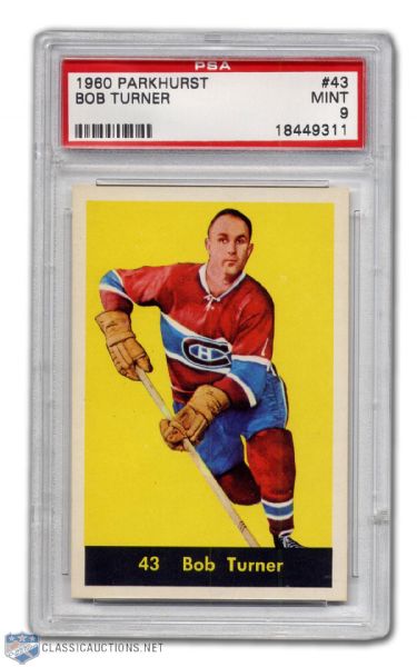1960-61 Parkhurst #43 - Bob Turner PSA 9 - None Graded Higher