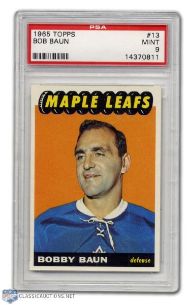 1965-66 Topps #13 - Bob Baun PSA 9