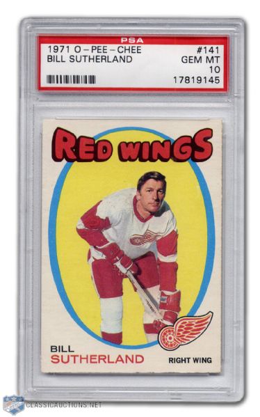 1971-72 O-Pee-Chee #141 - Bill Sutherland PSA 10 - Highest Graded!