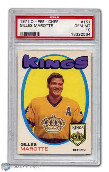 1971-72 O-Pee-Chee #151 - Gilles Marotte PSA 10 - Highest Graded!