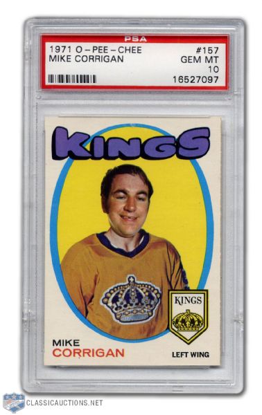 1971-72 O-Pee-Chee #157 - Mike Corrigan PSA 10 - Highest Graded!