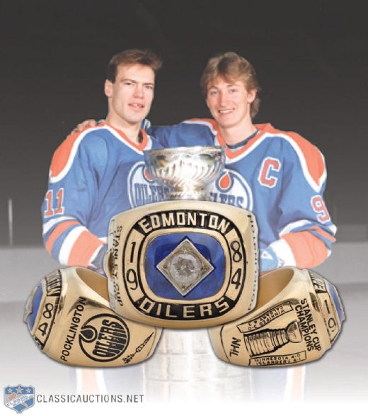 Peter Pocklingtons 1983-84 Edmonton Oilers Stanley Cup Championship Gold and Diamond Ring