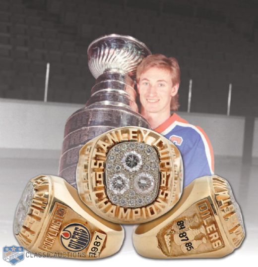 Peter Pocklingtons 1986-87 Edmonton Oilers Stanley Cup Championship Gold and Diamond Ring