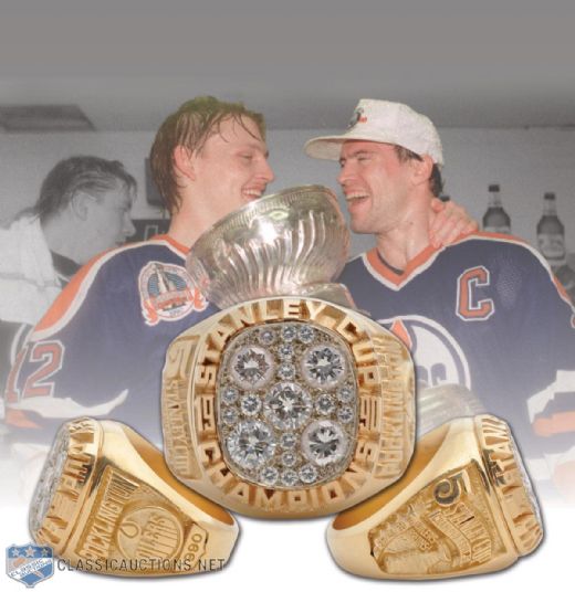 Peter Pocklingtons 1989-90 Edmonton Oilers Stanley Cup Championship Gold and Diamond Ring