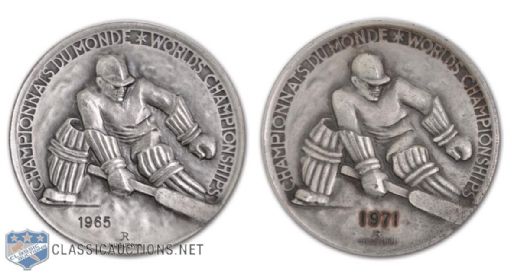 Josef Cernys 1965 and 1971 Czechoslovakia World Ice Hockey Championship Medals