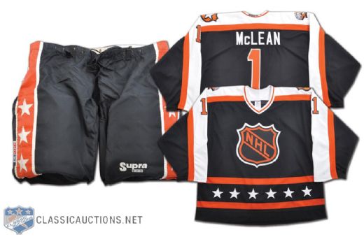 Kirk McLeans 1990 NHL All-Star Game Campbell Conference Game-Worn Jersey and Pants