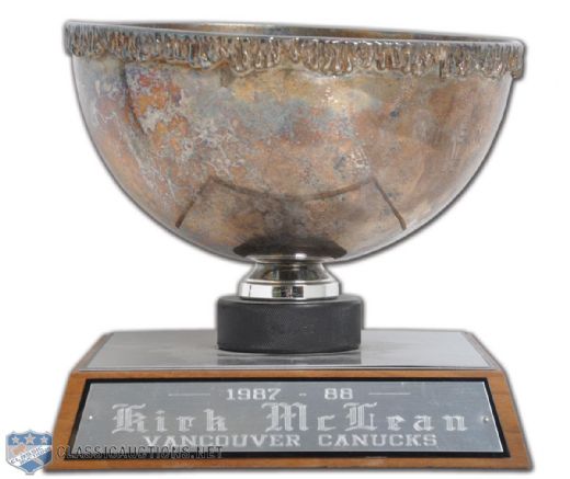 Kirk McLeans 1987-88 Vancouver Canucks Molson Cup Trophy