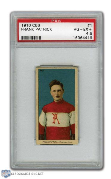 1910-11 Imperial Tobacco C56 #1 HOFer Frank Patrick RC - Graded PSA 4.5