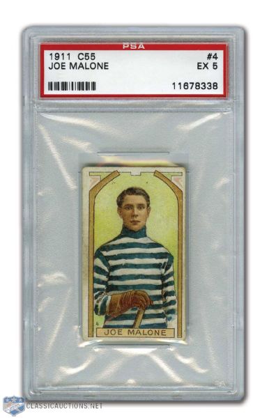 1911-12 Imperial Tobacco C55 #4 HOFer Joe Malone RC - Graded PSA 5