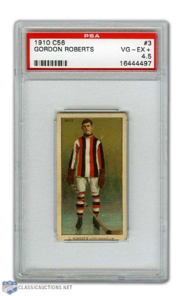 1910-11 Imperial Tobacco C56 #3 HOFer Gordon Roberts RC - Graded PSA 4.5