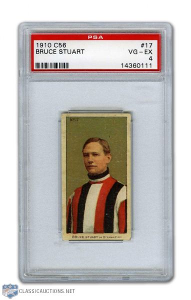 1910-11 Imperial Tobacco C56 #17 HOFer Bruce Stuart RC - Graded PSA 4