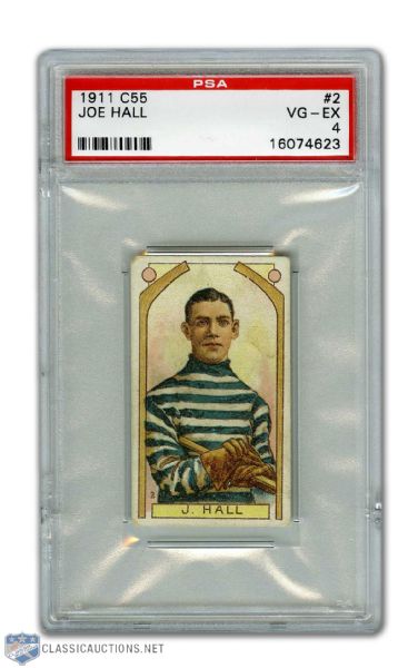 1911-12 Imperial Tobacco C55 #2 HOFer Joe Hall RC - Graded PSA 4