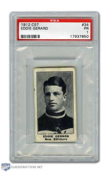 1912-13 Imperial Tobacco C57 #34 HOFer Eddie Gerard RC - Graded PSA 1