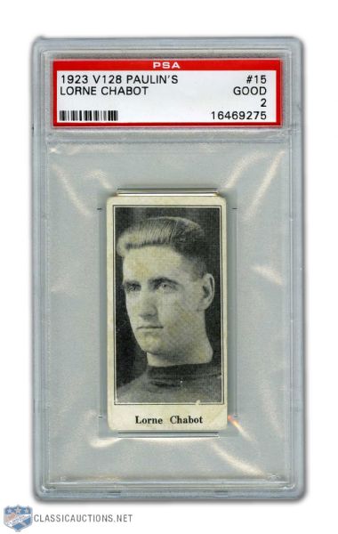 1923-24 Paulins Candy V128 #15 Lorne Chabot - Graded PSA 2
