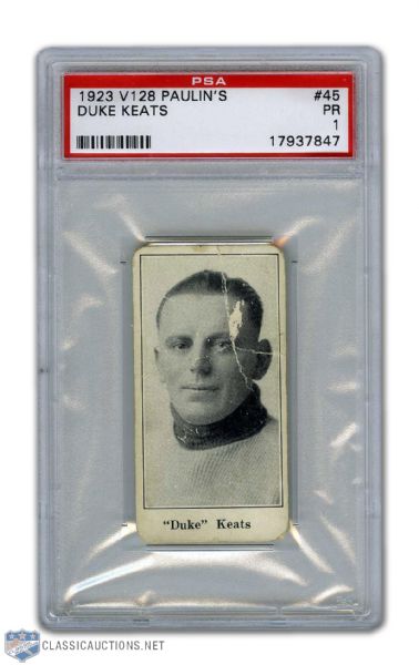 1924-26 Paulins Candy V128 #45 Duke Keats - Graded PSA 1