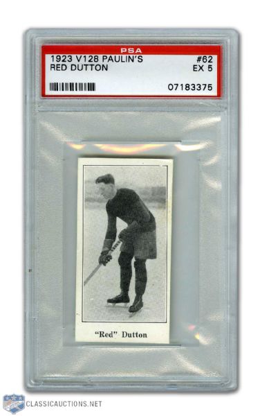 1924-26 Paulins Candy V128 #62 HOFer Red Dutton - Graded PSA 5