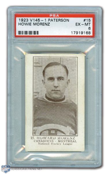 1923-24 William Paterson V-145-1 #15 HOFer Howie Morenz RC - Graded PSA 6 None Higher!