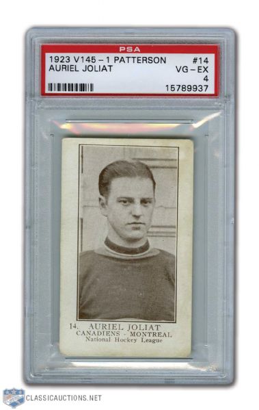 1923-24 William Paterson V145-1 #14 HOFer Aurele Joliat RC - Graded PSA 4