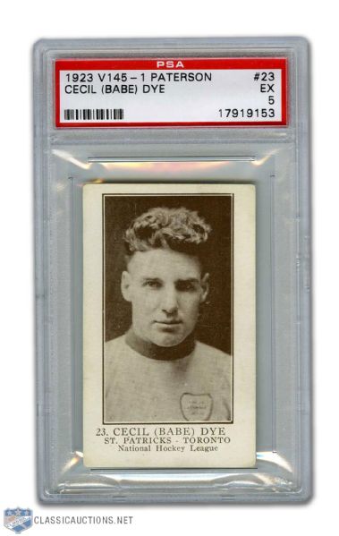 1923-24 William Paterson V145-1 #23 HOFer Babe Dye RC - Graded PSA 5