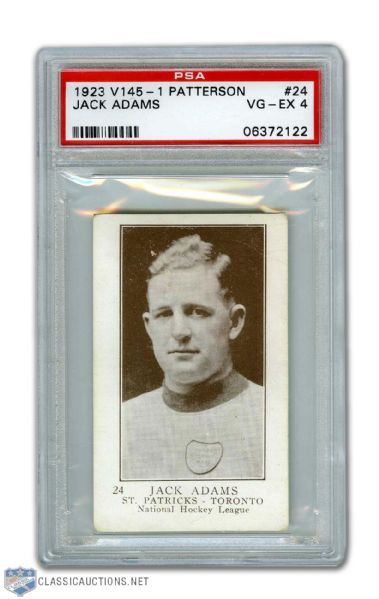 1923-24 William Paterson V145-1 #24 HOFer Jack Adams RC - Graded PSA 4