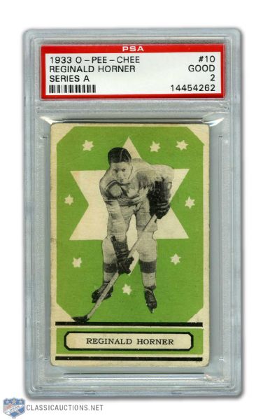 1933-34 O-Pee-Chee Series A #10 HOFer Red Horner RC - Graded PSA 2