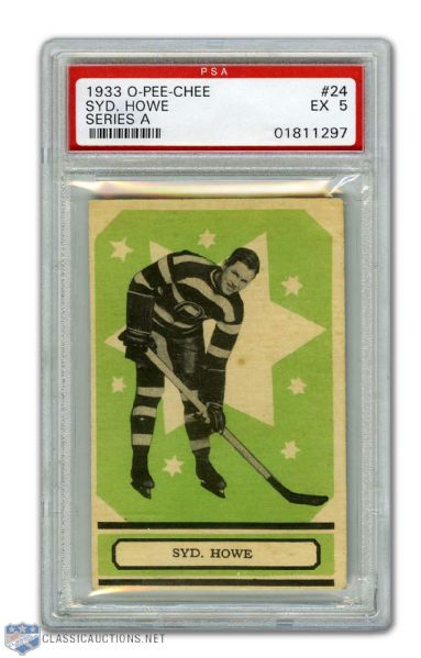 1933-34 O-Pee-Chee Series A #24 HOFer Syd Howe RC - Graded PSA 5