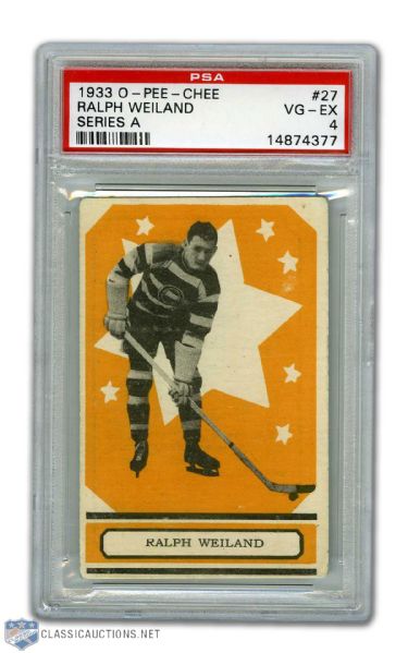 1933-34 O-Pee-Chee Series A #27 HOFer Cooney Weiland RC - Graded PSA 4