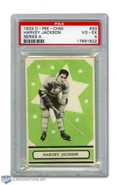 1933-34 O-Pee-Chee Series A #33 HOFer Busher Jackson RC - Graded PSA 4