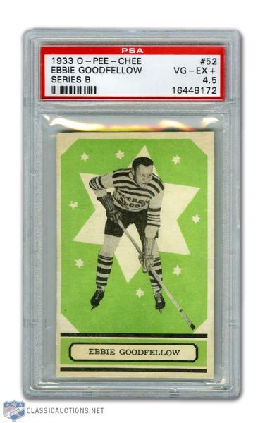 1933-34 O-Pee-Chee Series B #52 HOFer Ebbie Goodfellow RC - Graded PSA 4.5