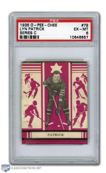 1935-36 O-Pee-Chee Series C #79 HOFer Lynn Patrick RC - Graded PSA 6