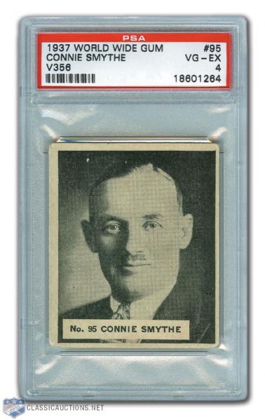 1937-38 World Wide Gum V356 #95 HOFer Conn Smythe RC - Graded PSA 4