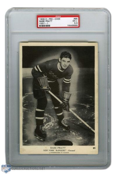 1939-40 O-Pee-Chee V301-1 #85 HOFer Babe Pratt RC - Graded PSA 5.5 - Highest Graded!