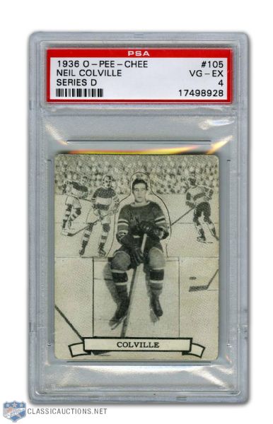 1936-37 O-Pee-Chee Series D #105 HOFer Neil Colville RC - Graded PSA 4
