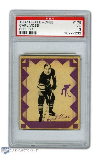 1937-38 O-Pee-Chee Series E #175 HOFer Carl Voss RC - Graded PSA 3