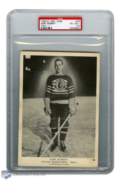 1939-40 O-Pee-Chee V301-1 #76 HOFer Earl Seibert RC - Graded PSA 4.5