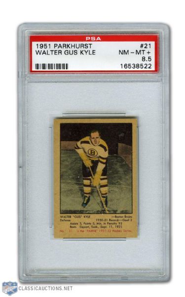 1951-52 Parkhurst #21 Walter Gus Kyle RC - Graded PSA 8.5