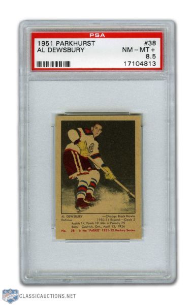 1951-52 Parkhurst #38 Al Dewsbury RC - Graded PSA 8.5
