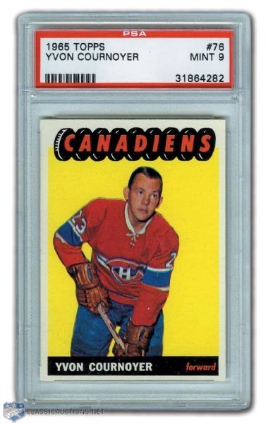 1965-66 Topps #76 HOFer Yvan Cournoyer RC - Graded PSA 9