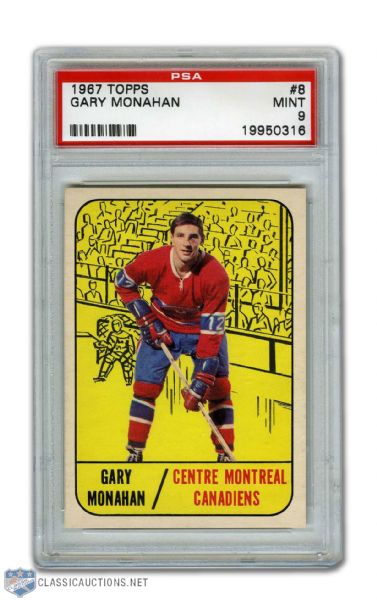 1967-68 Topps #8 Gary Monahan RC - Graded PSA 9