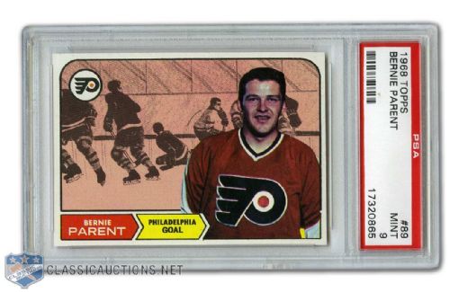 1968-69 Topps #89 HOFer Bernie Parent RC - Graded PSA 9 - None Higher!