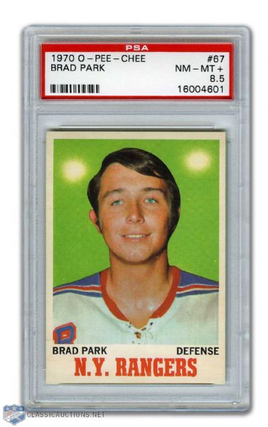 1970-71 O-Pee-Chee #67 HOFer Brad Park RC - Graded PSA 8.5
