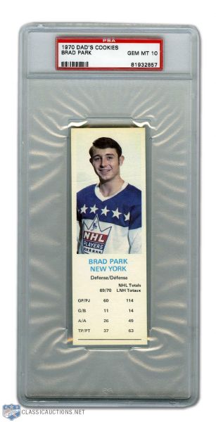 1970-71 Dads Cookies PSA-Graded 10 Cards of Park, Clarke & Perreault