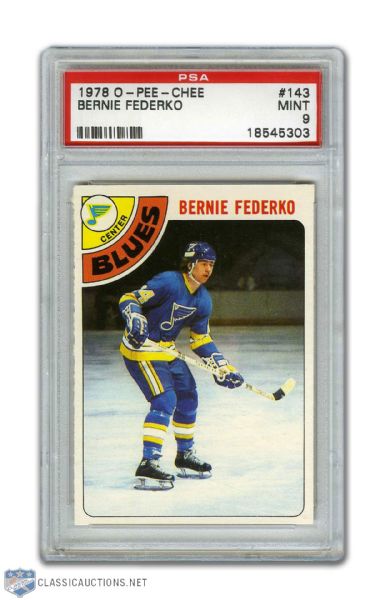 1978-79 O-Pee-Chee #143 HOFer Bernie Federko RC - Graded PSA 9