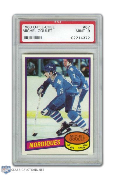 1980-81 O-Pee-Chee #67 HOFer Michel Goulet RC - Graded PSA 9