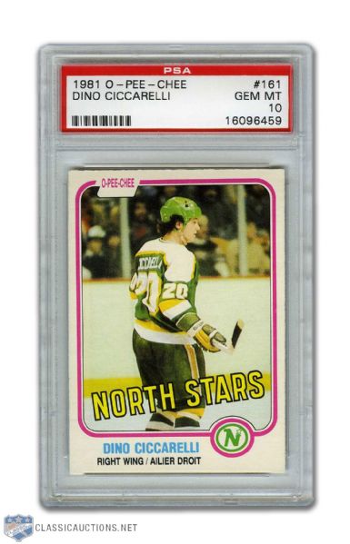 1981-82 O-Pee-Chee #161 HOFer Dino Ciccarelli RC - Graded PSA 10 - Highest Graded!